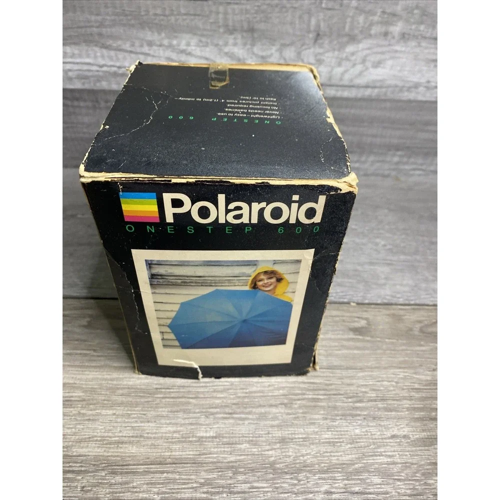 Vintage Polaroid One Step 600 Instant Film Camera w/ Box & Manual